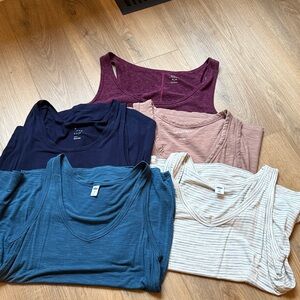 Lot of FIVE loose fitting tanks